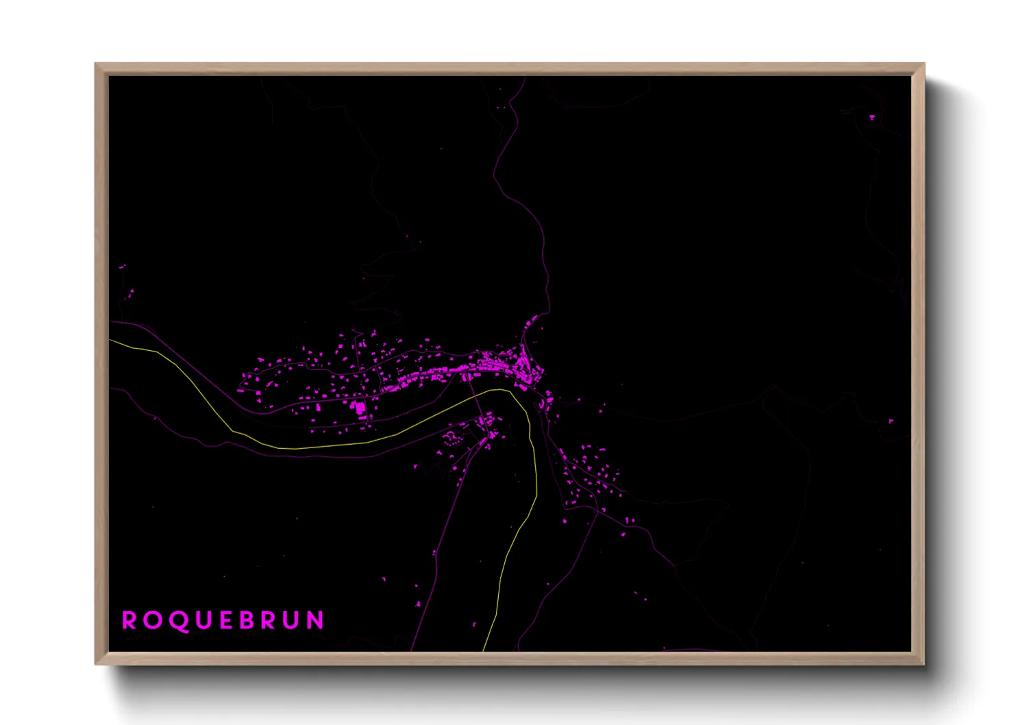 Une affiche de carte sur Roquebrun