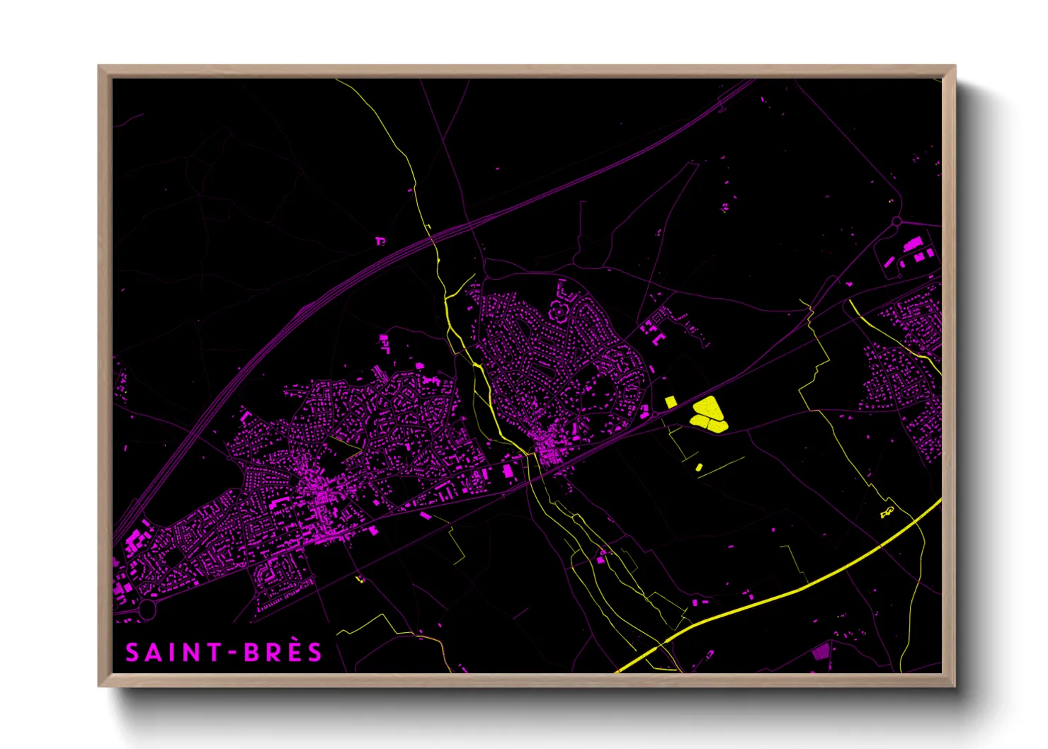 Une affiche de carte sur Saint-Brès