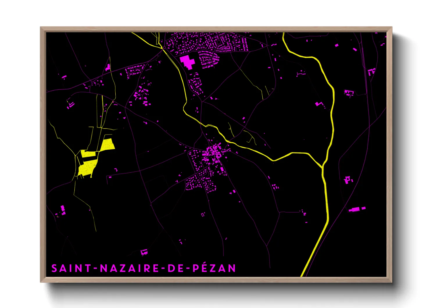 Une affiche de carte sur Saint-Nazaire-de-Pézan