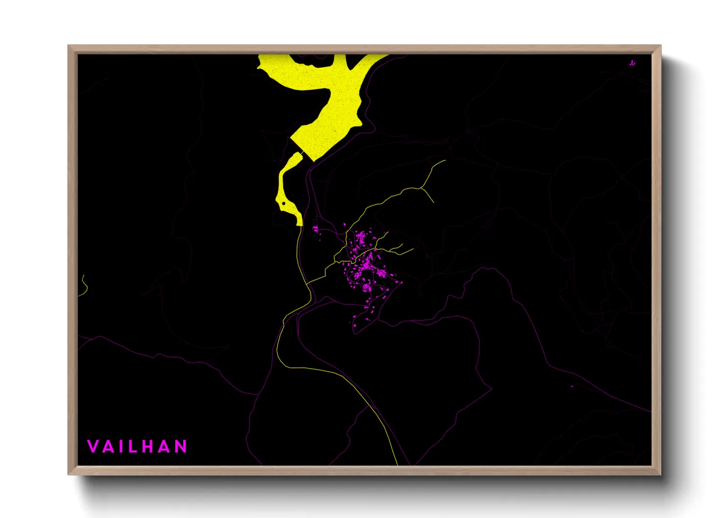 Une affiche de carte sur Vailhan