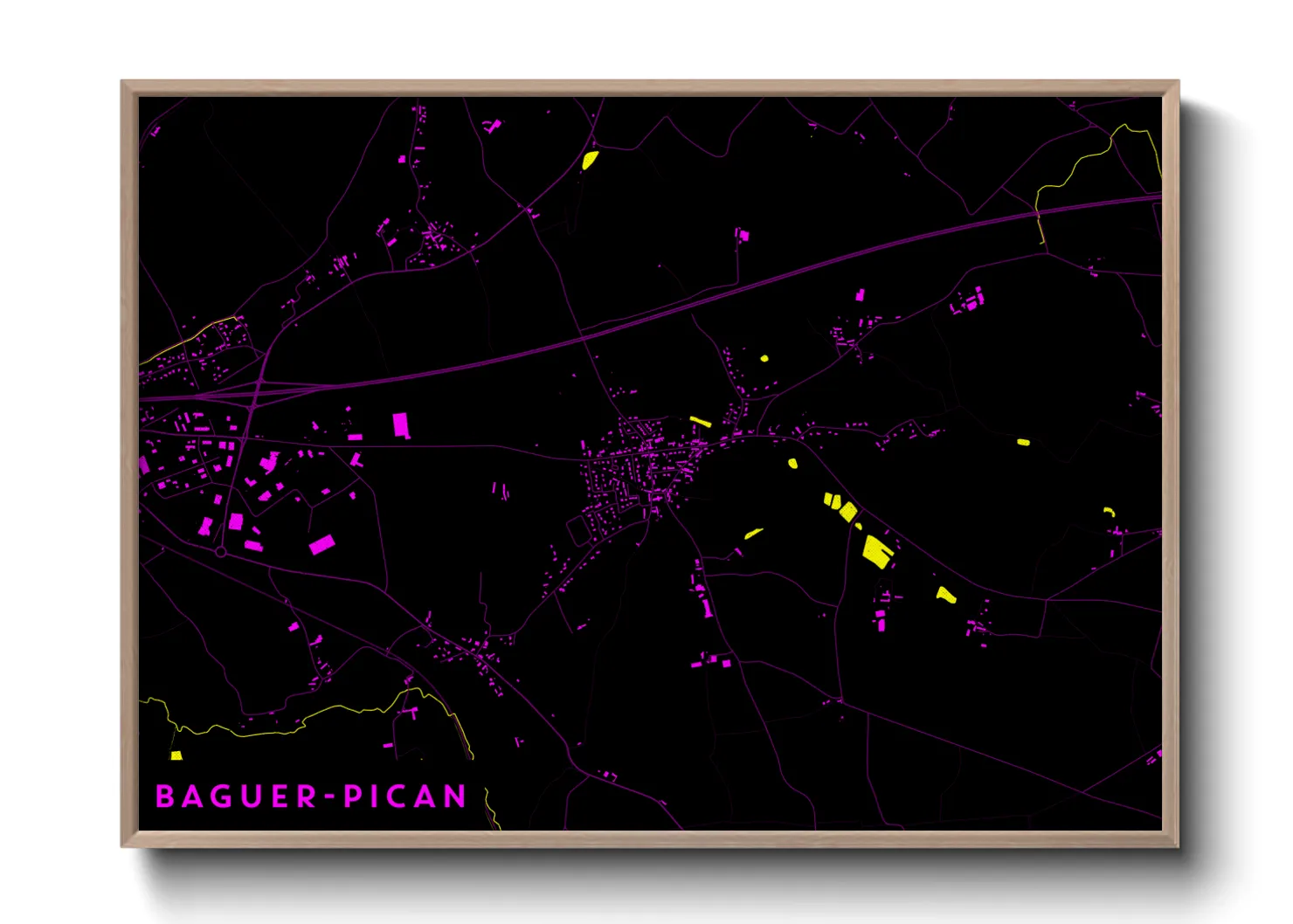 Une affiche de carte sur Baguer-Pican