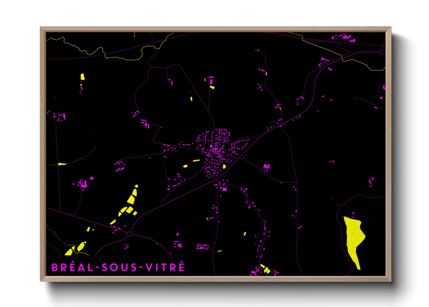 Une affiche de carte sur Bréal-sous-Vitré