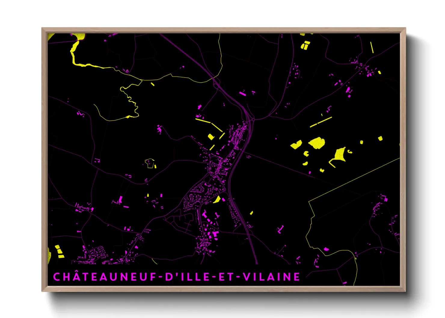 Une affiche de carte sur Châteauneuf-d'Ille-et-Vilaine