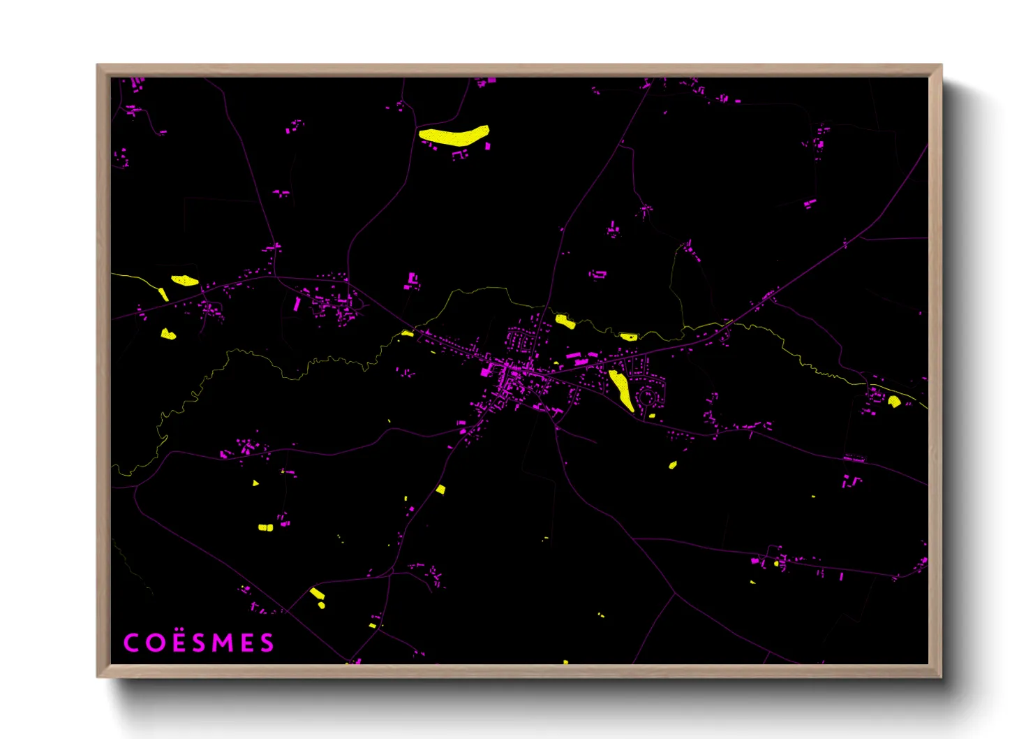 Une affiche de carte sur Coësmes