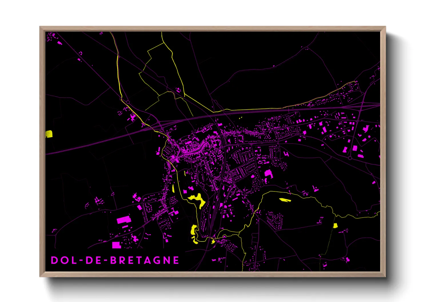 Une affiche de carte sur Dol-de-Bretagne