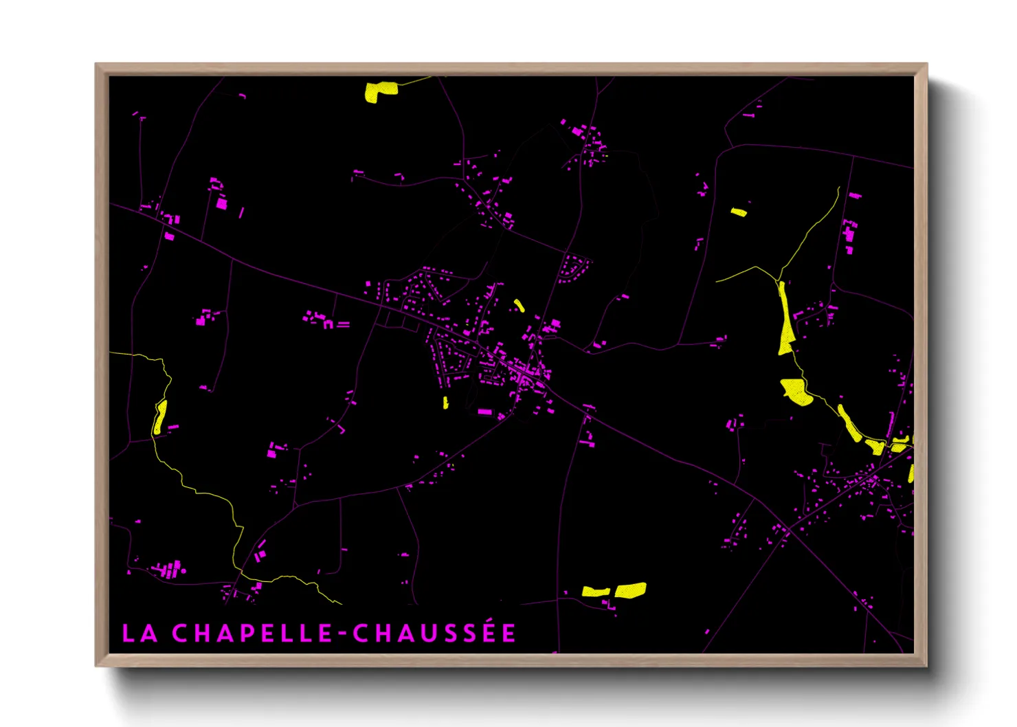 Une affiche de carte sur La Chapelle-Chaussée
