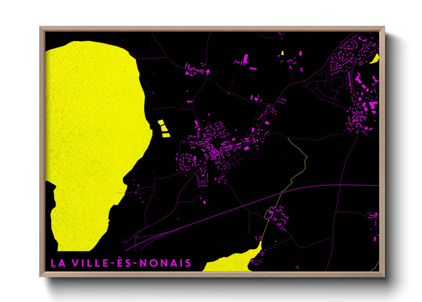 Une affiche de carte sur La Ville-ès-Nonais