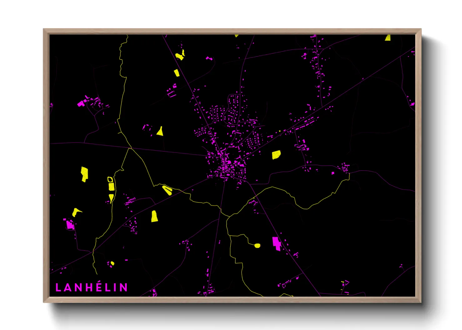 Une affiche de carte sur Lanhélin