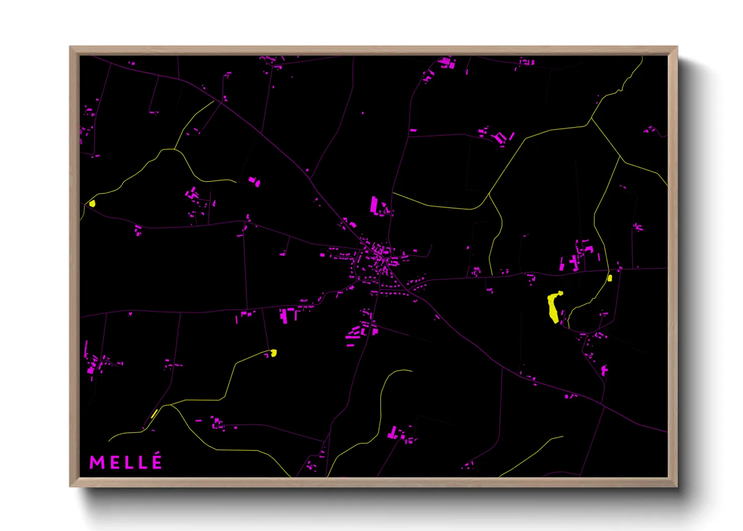 Une affiche de carte sur Mellé