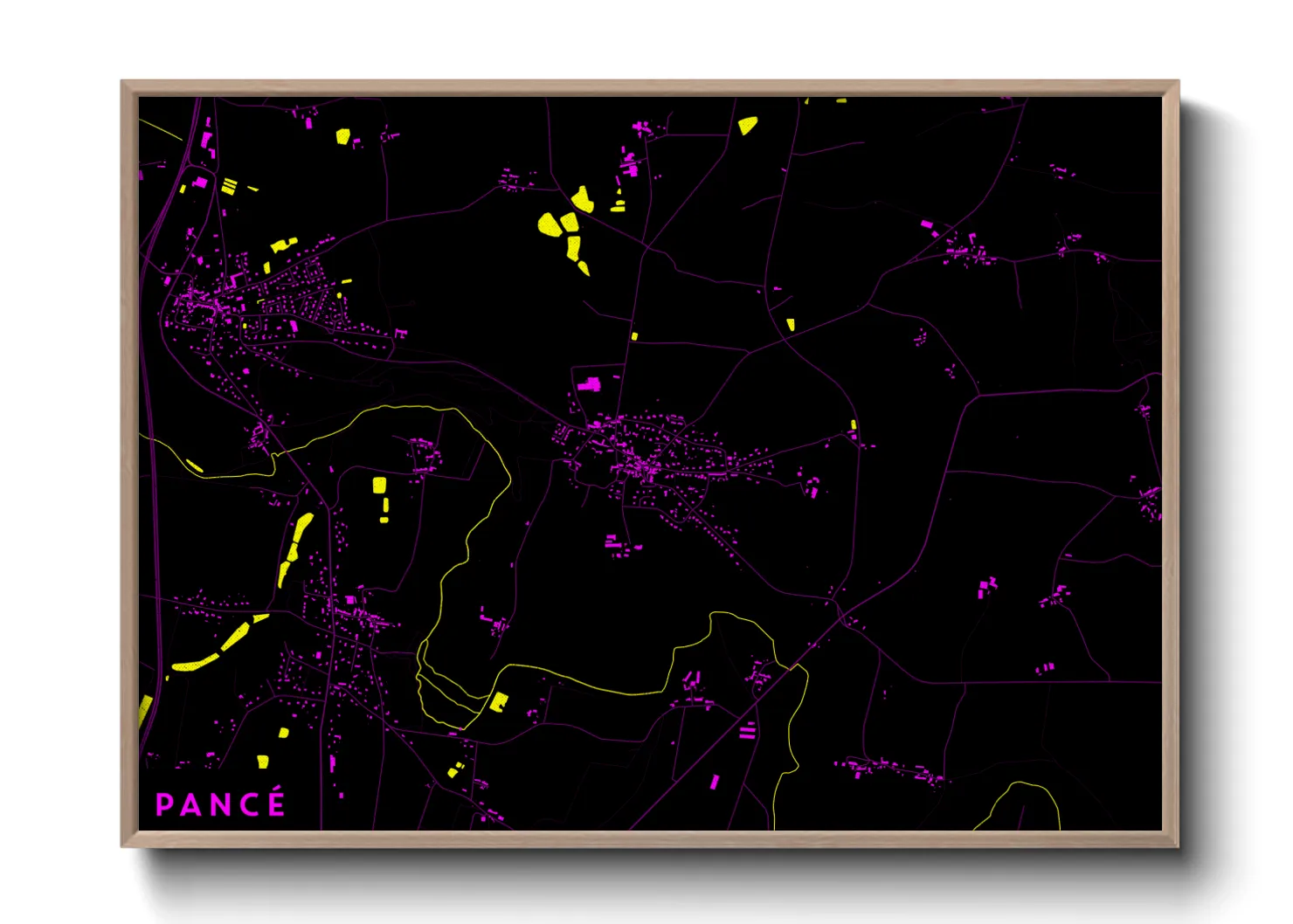 Une affiche de carte sur Pancé