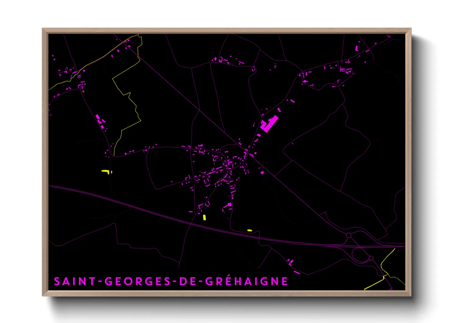 Une affiche de carte sur Saint-Georges-de-Gréhaigne