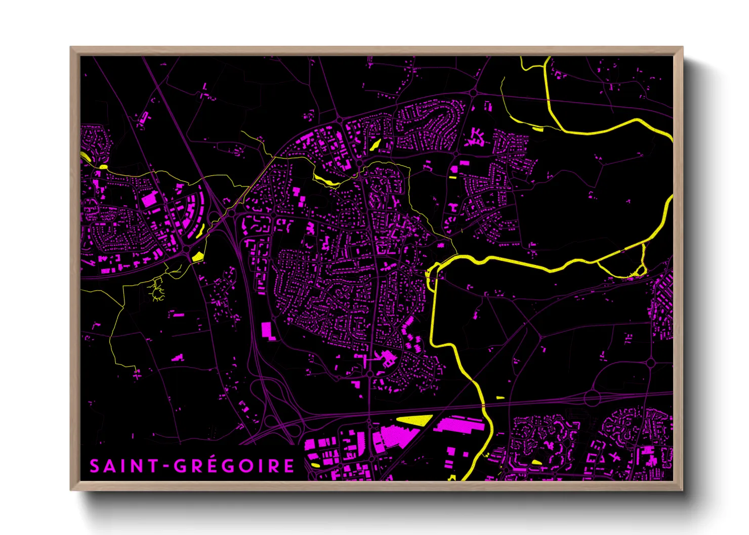 Une affiche de carte sur Saint-Grégoire