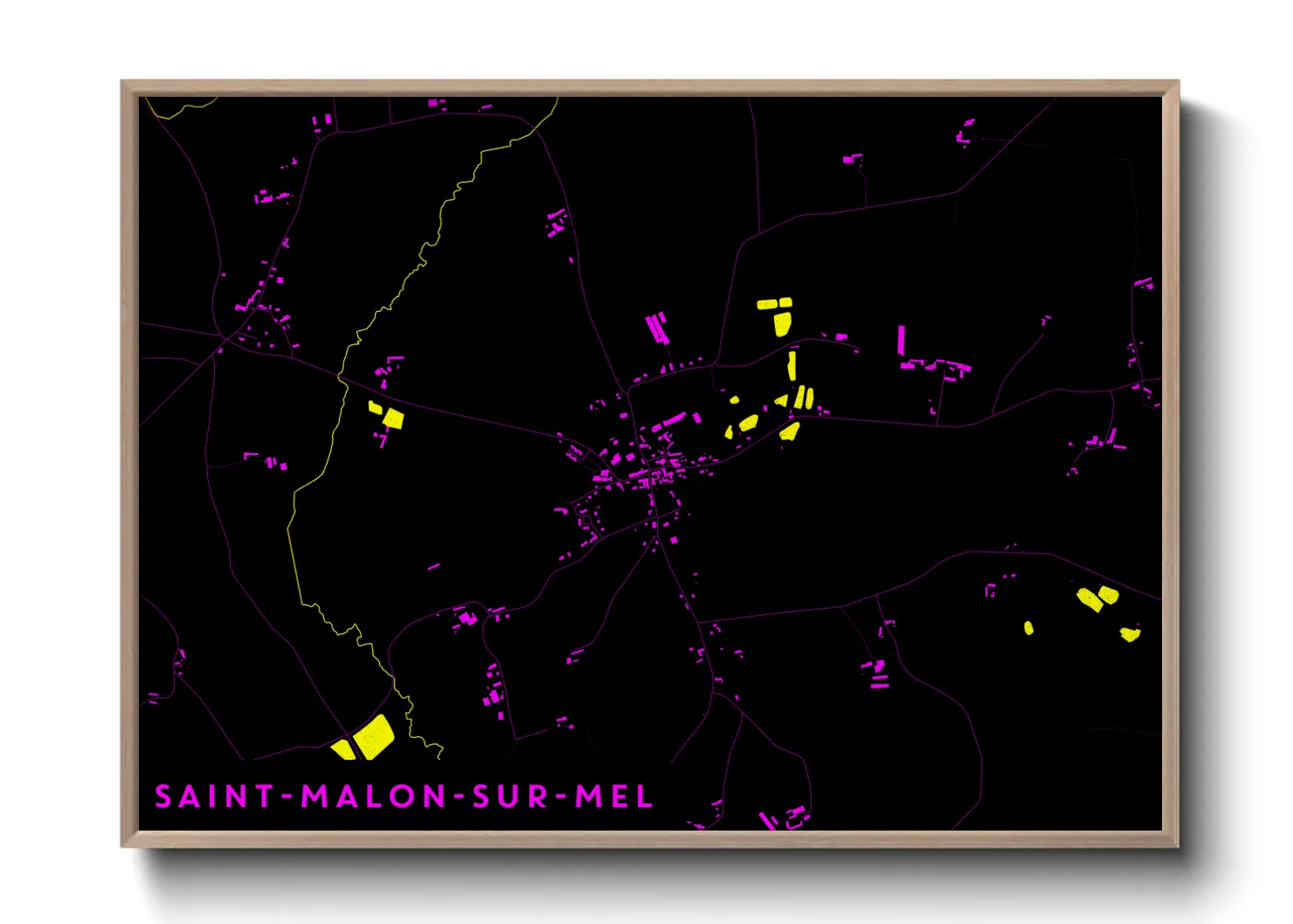 Une affiche de carte sur Saint-Malon-sur-Mel