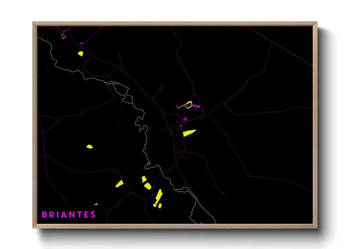 Une affiche de carte sur Briantes