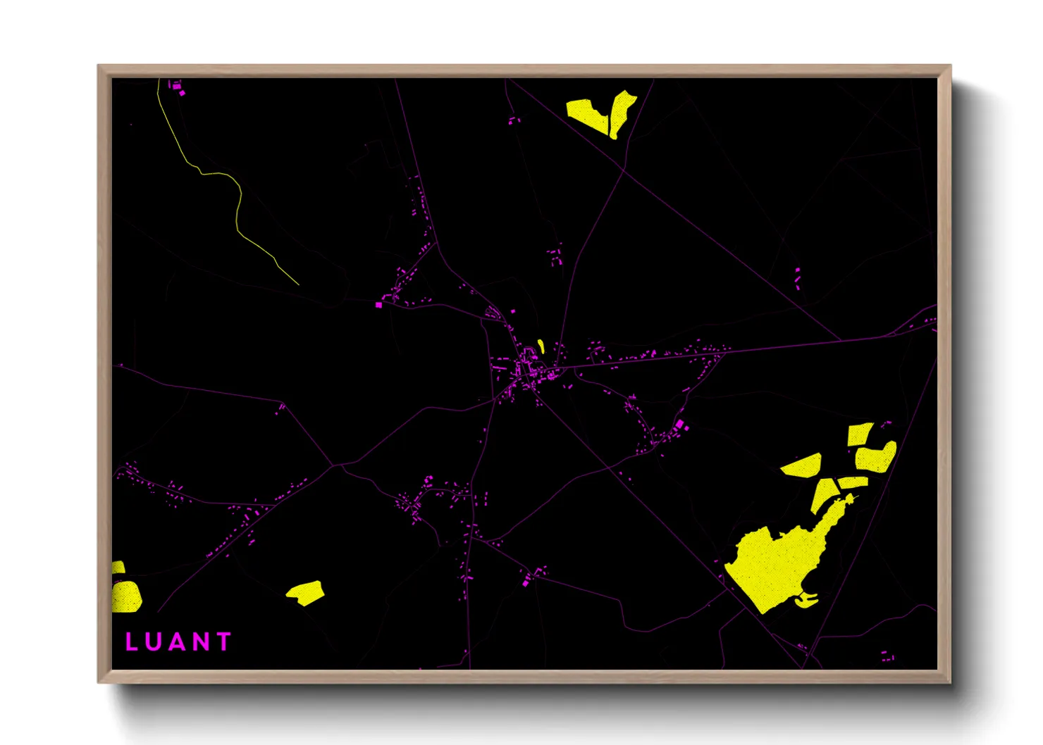 Une affiche de carte sur Luant