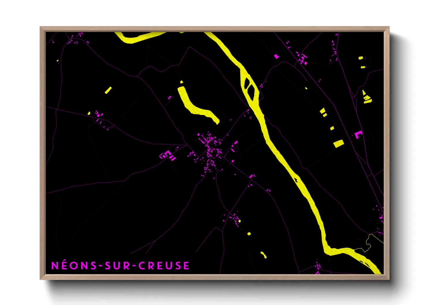 Une affiche de carte sur Néons-sur-Creuse