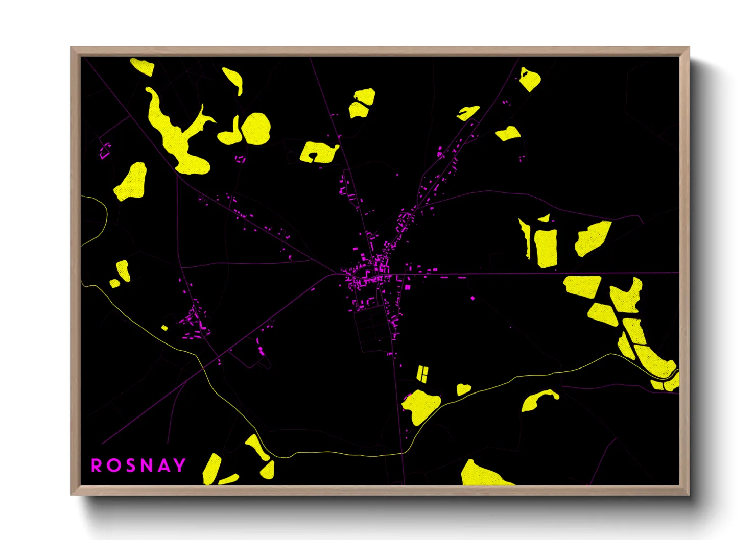 Une affiche de carte sur Rosnay