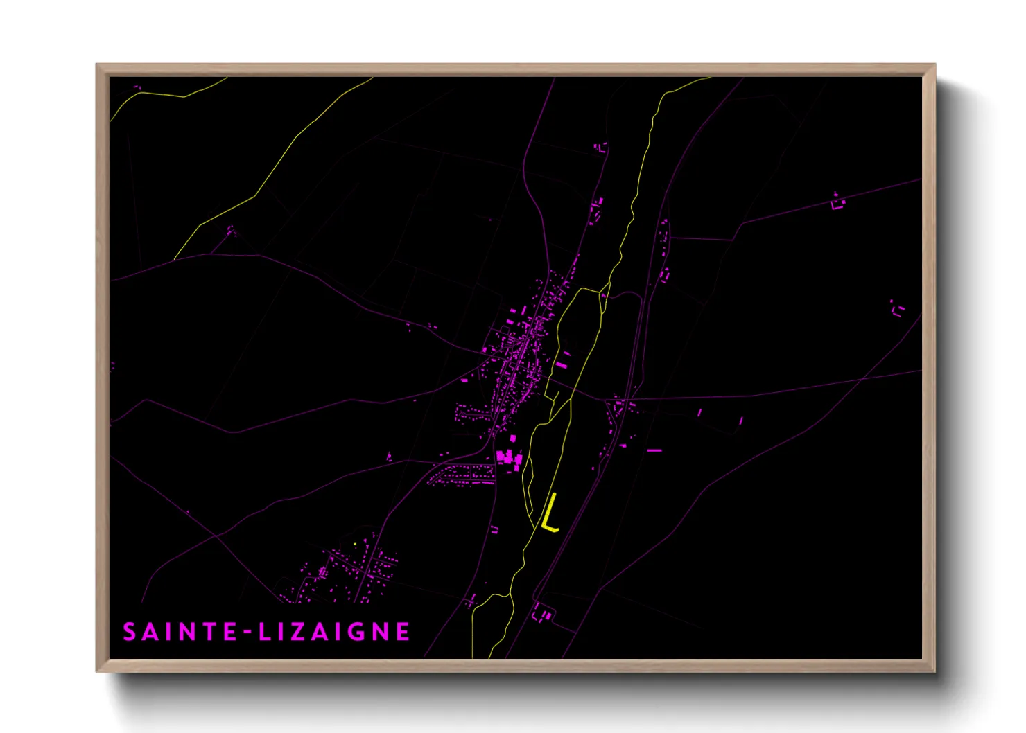 Une affiche de carte sur Sainte-Lizaigne