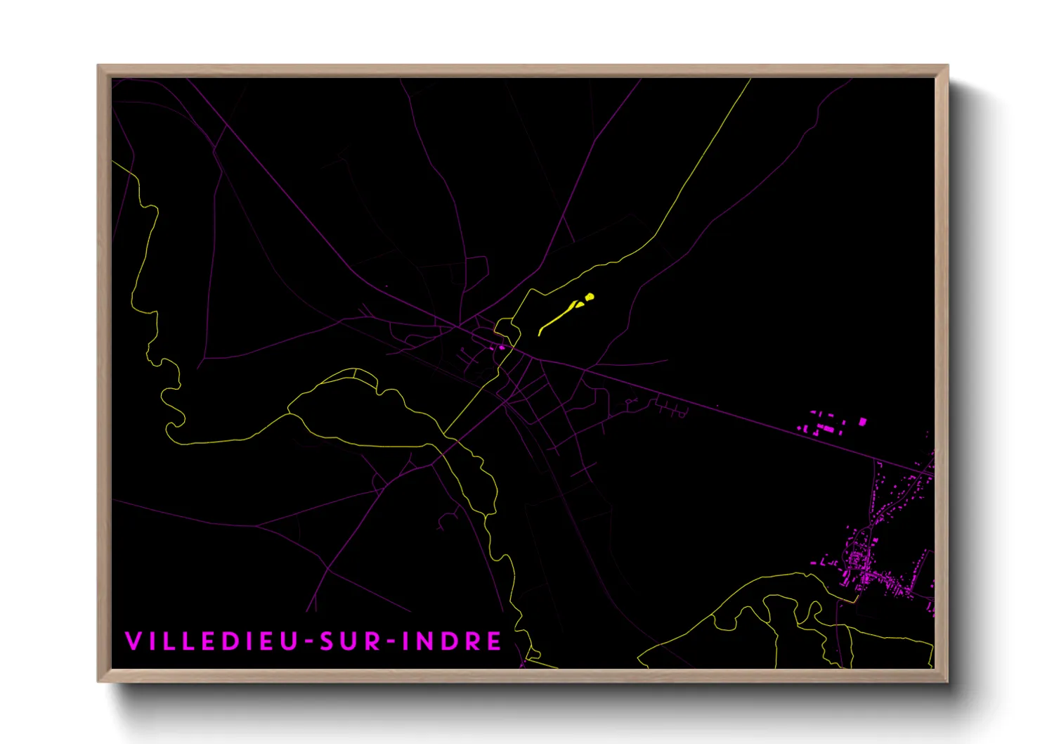 Une affiche de carte sur Villedieu-sur-Indre