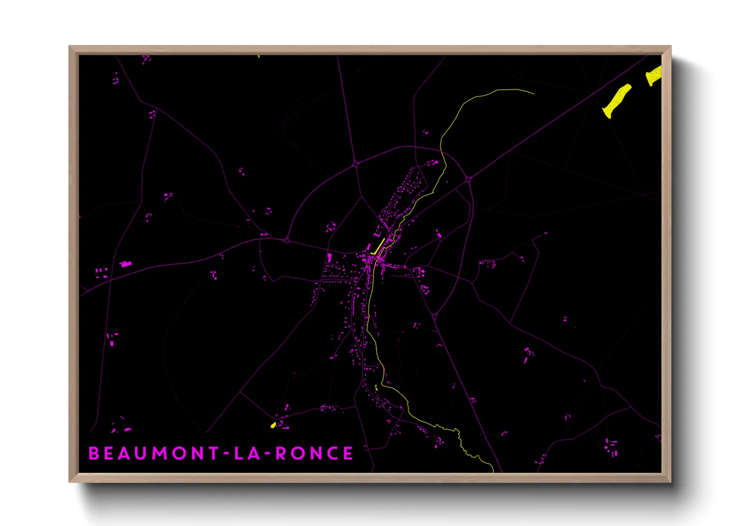 Une affiche de carte sur Beaumont-la-Ronce