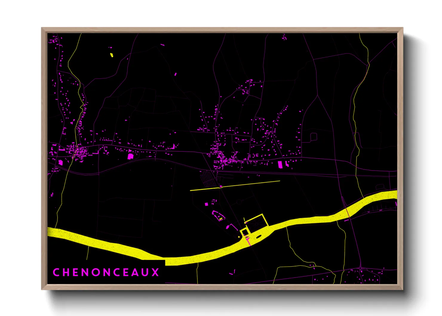 Une affiche de carte sur Chenonceaux