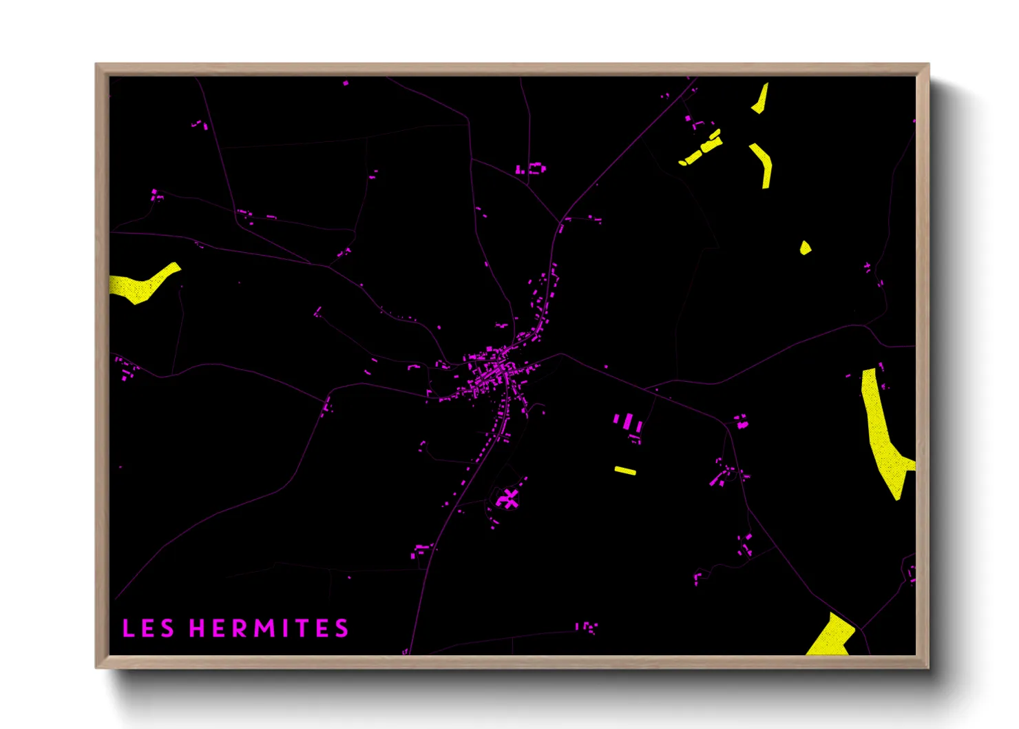 Une affiche de carte sur Les Hermites