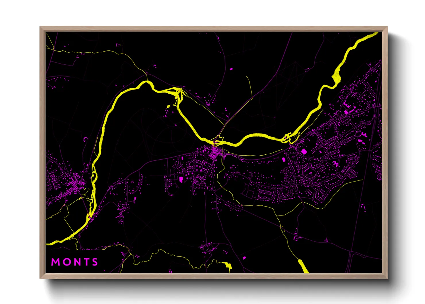 Une affiche de carte sur Monts