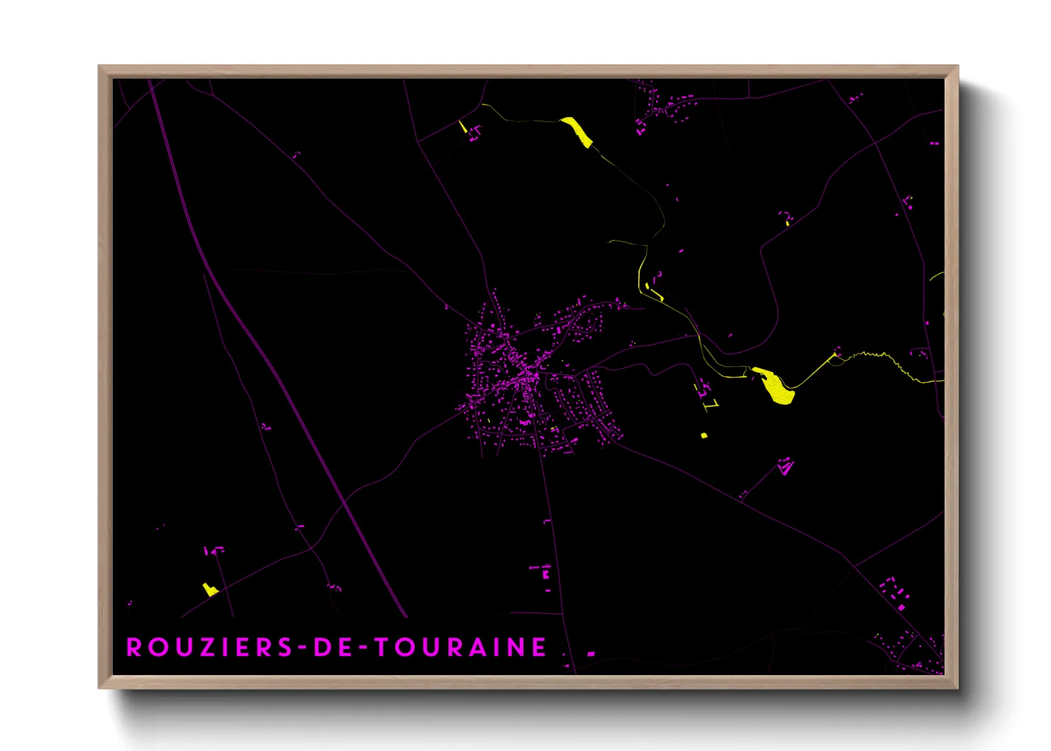 Une affiche de carte sur Rouziers-de-Touraine