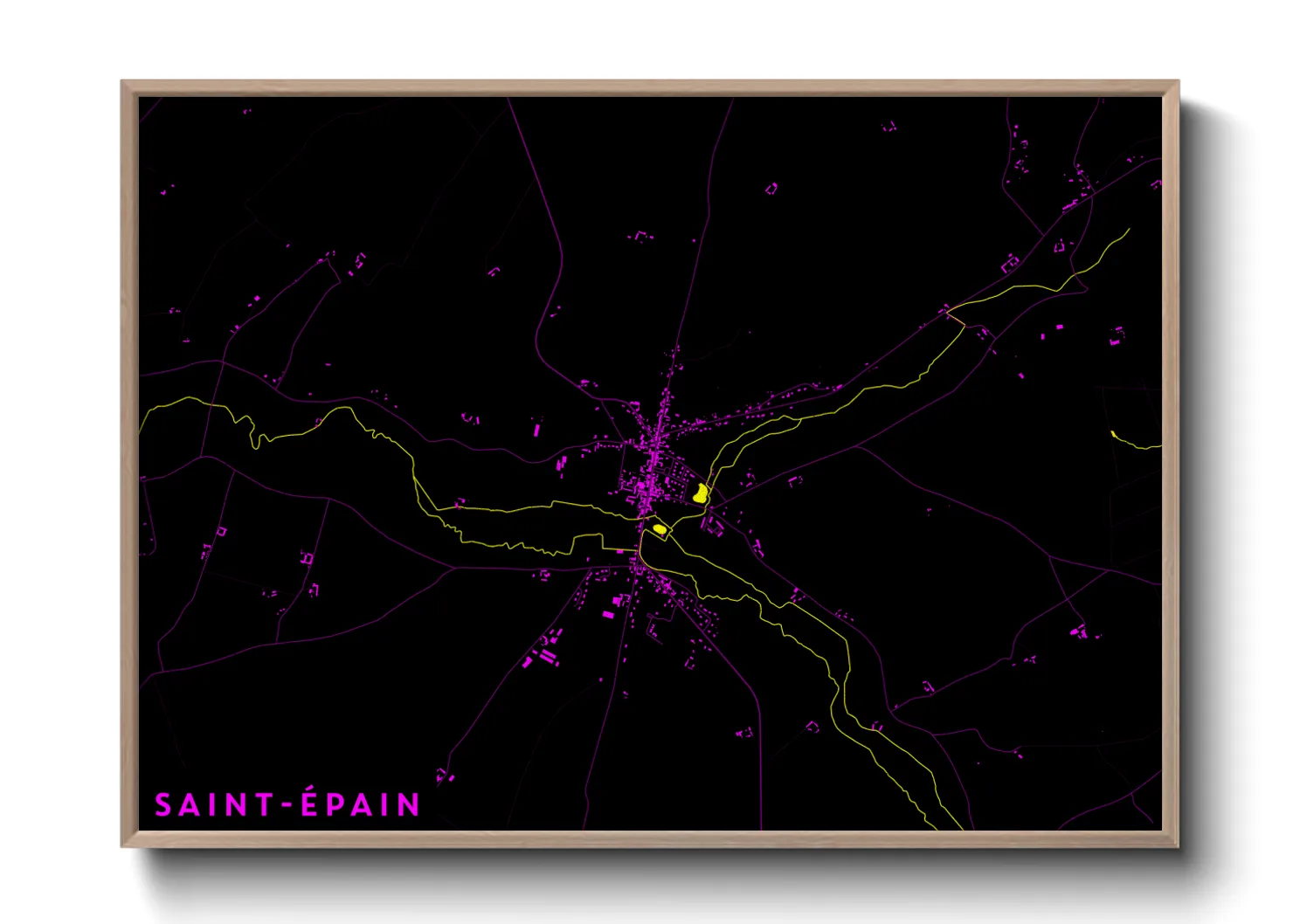 Une affiche de carte sur Saint-Épain