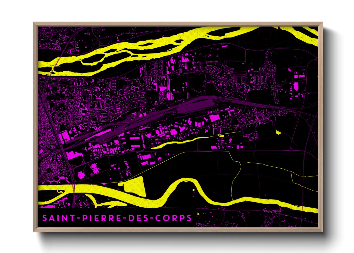 Une affiche de carte sur Saint-Pierre-des-Corps