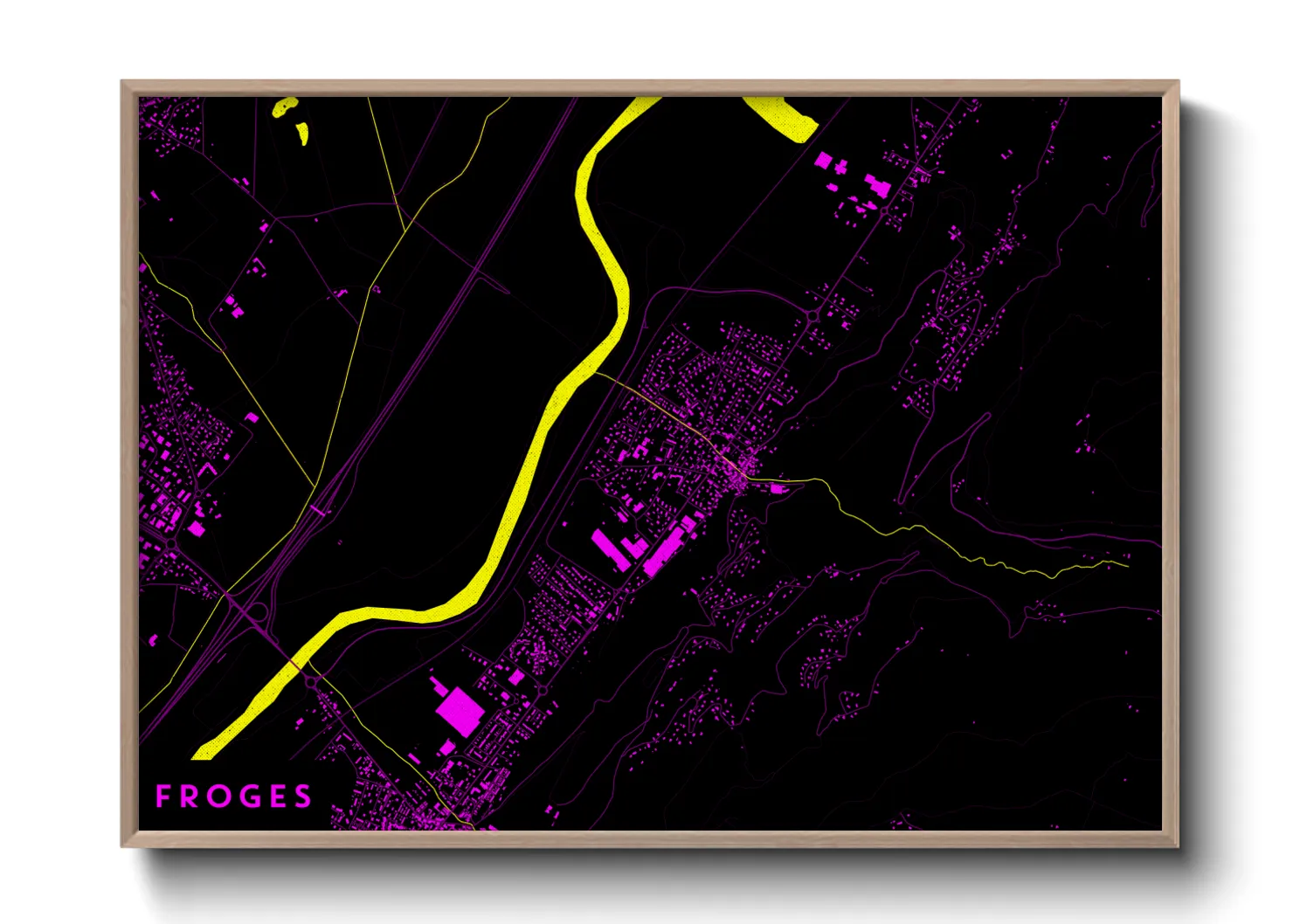 Une affiche de carte sur Froges