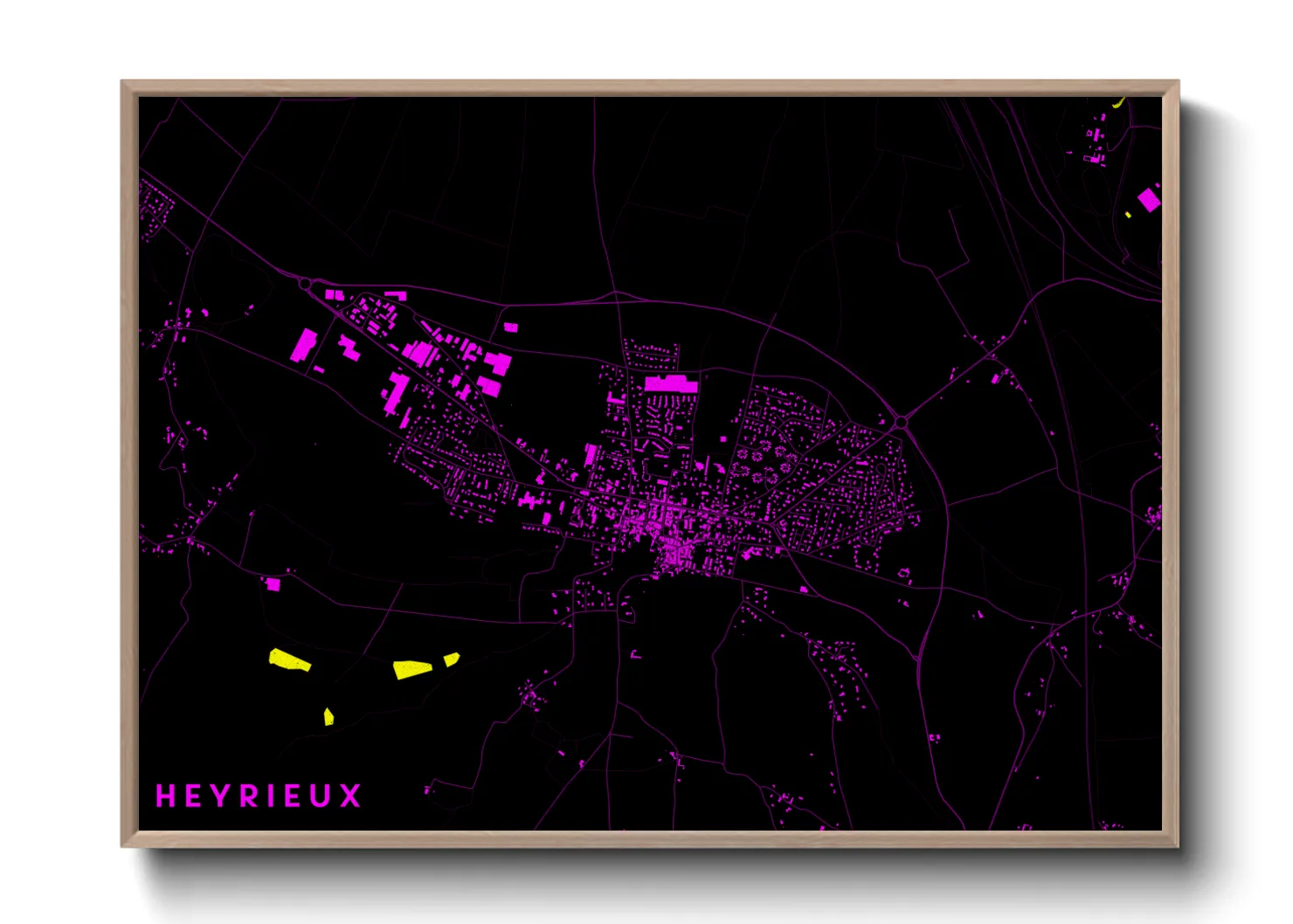 Une affiche de carte sur Heyrieux