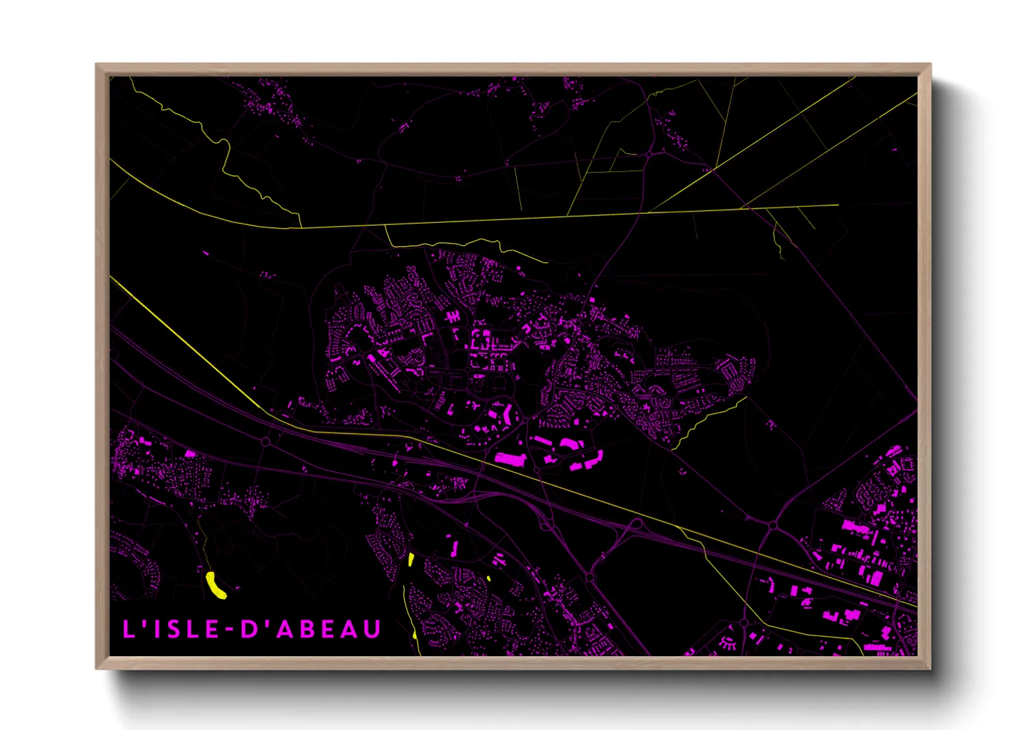 Une affiche de carte sur L'Isle-d'Abeau