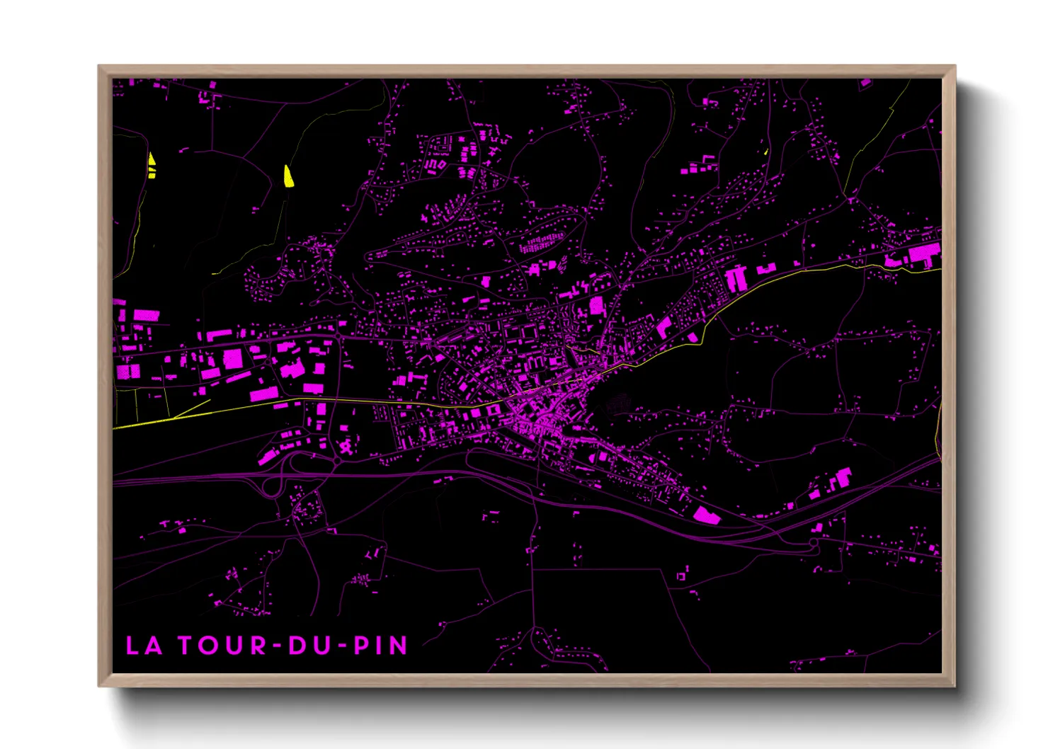 Une affiche de carte sur La Tour-du-Pin