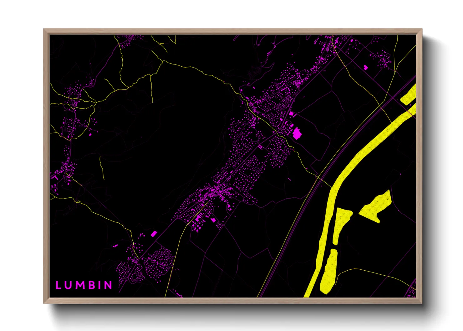 Une affiche de carte sur Lumbin