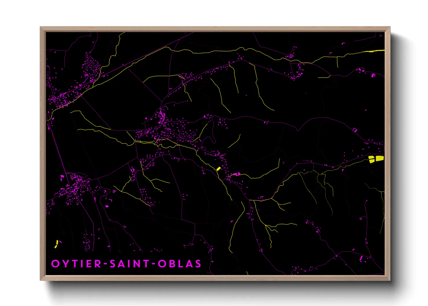 Une affiche de carte sur Oytier-Saint-Oblas