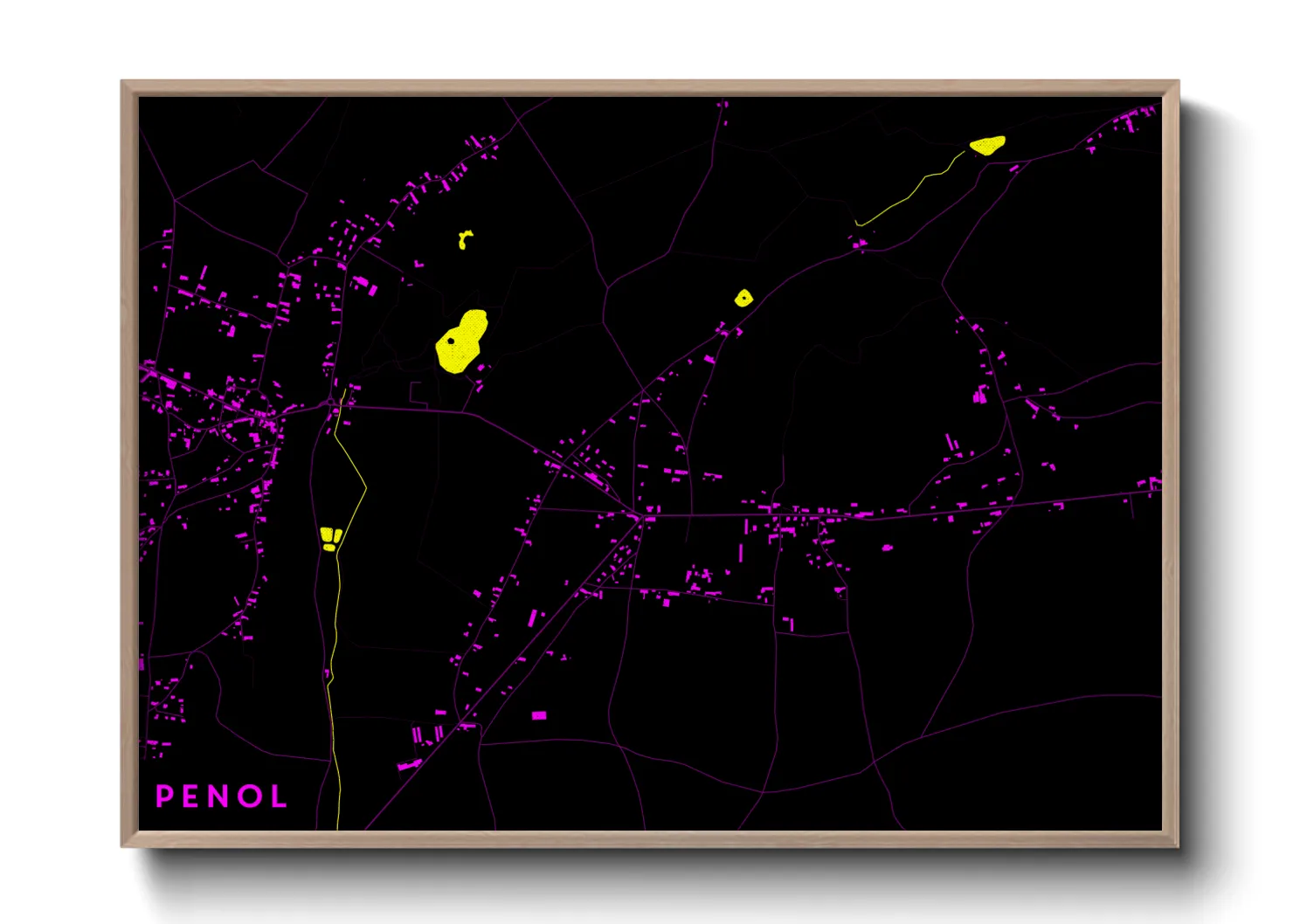 Une affiche de carte sur Penol