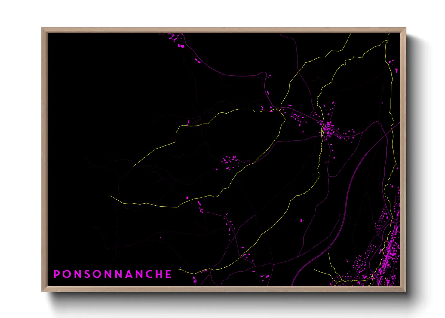 Une affiche de carte sur Ponsonnanche
