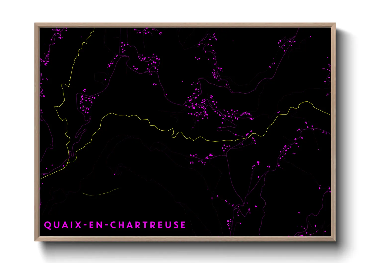 Une affiche de carte sur Quaix-en-Chartreuse