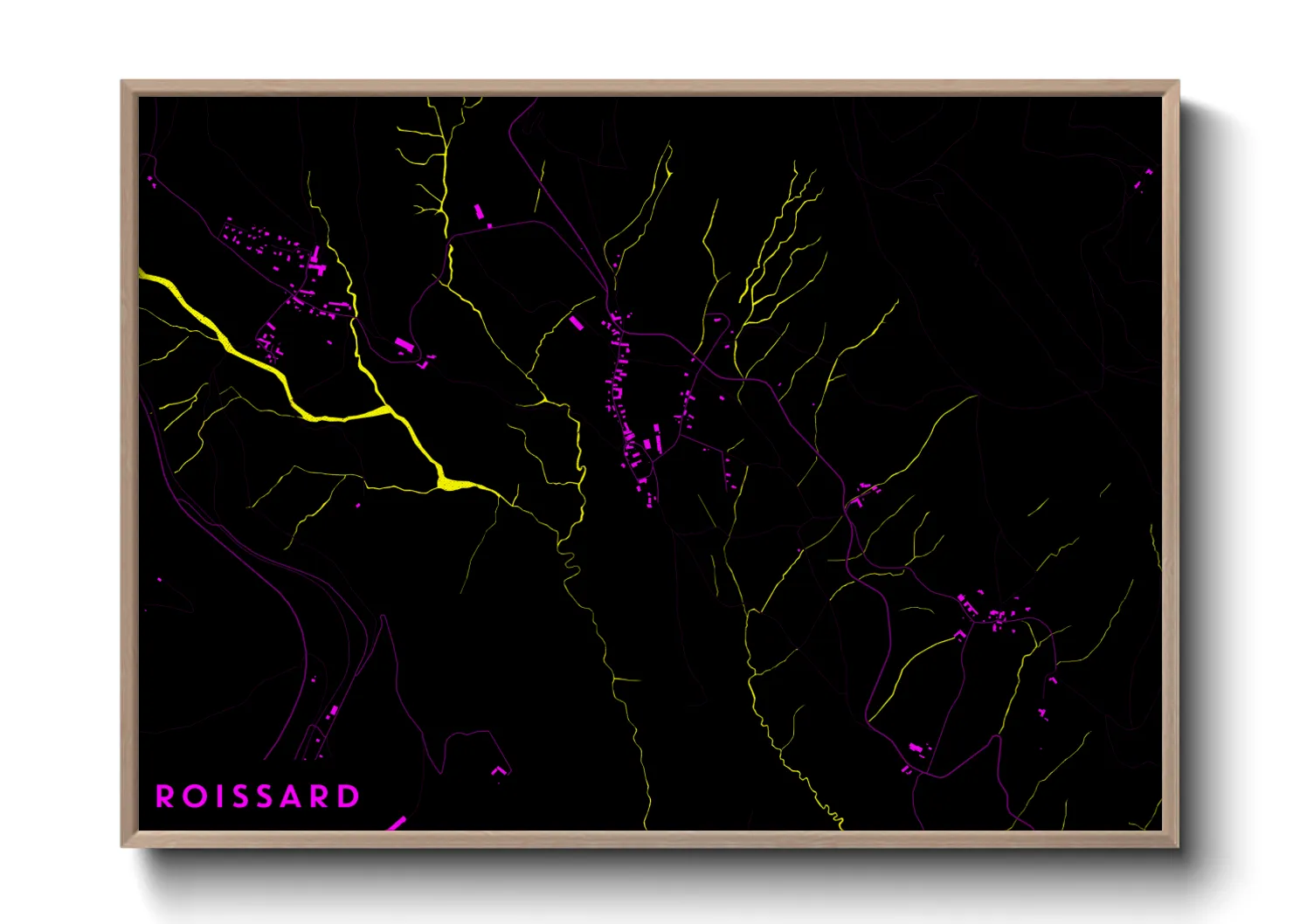 Une affiche de carte sur Roissard