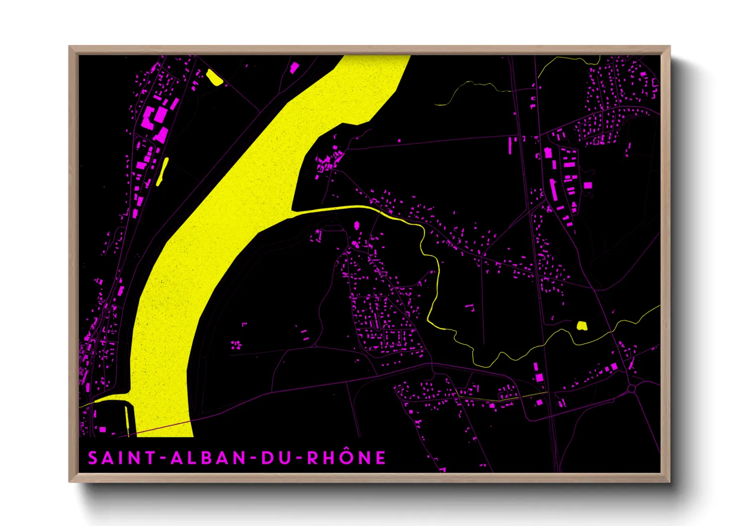 Une affiche de carte sur Saint-Alban-du-Rhône