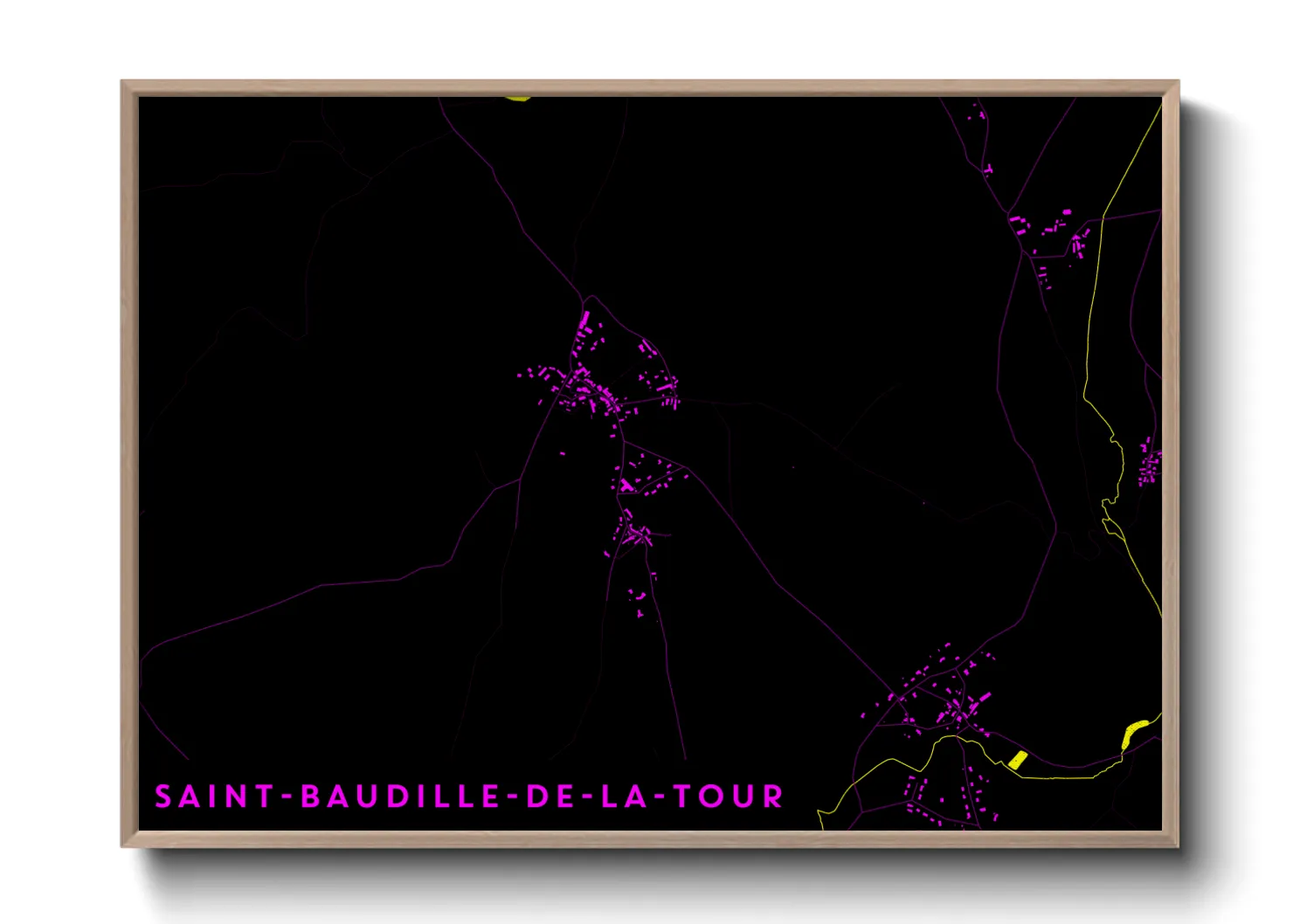 Une affiche de carte sur Saint-Baudille-de-la-Tour