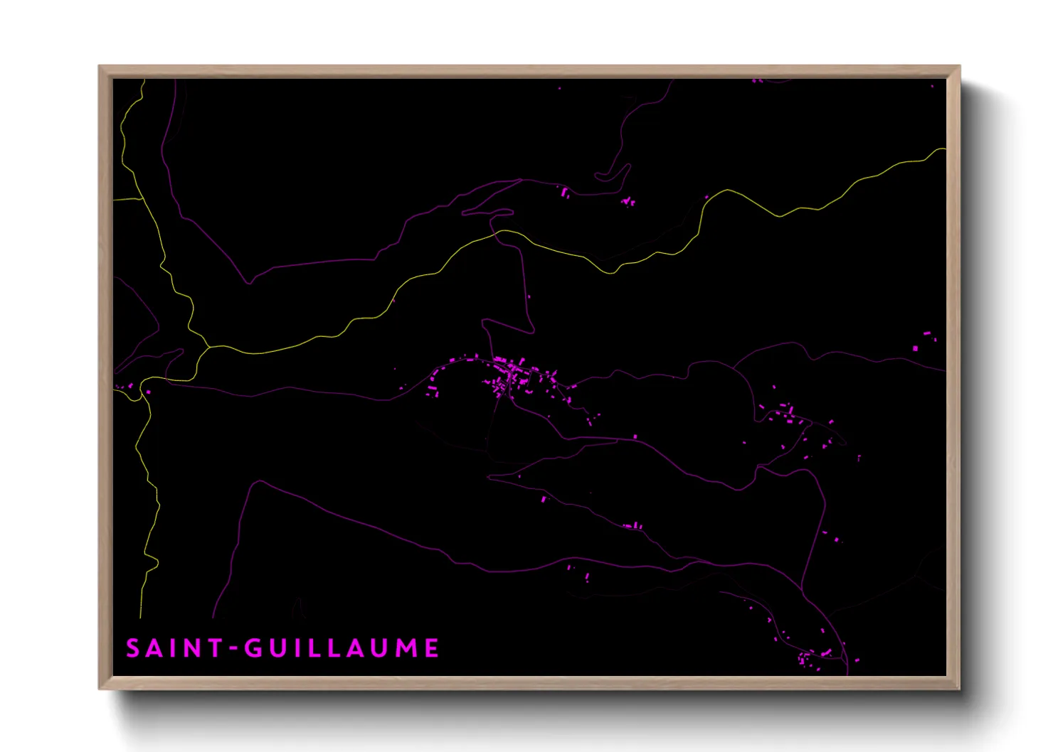 Une affiche de carte sur Saint-Guillaume