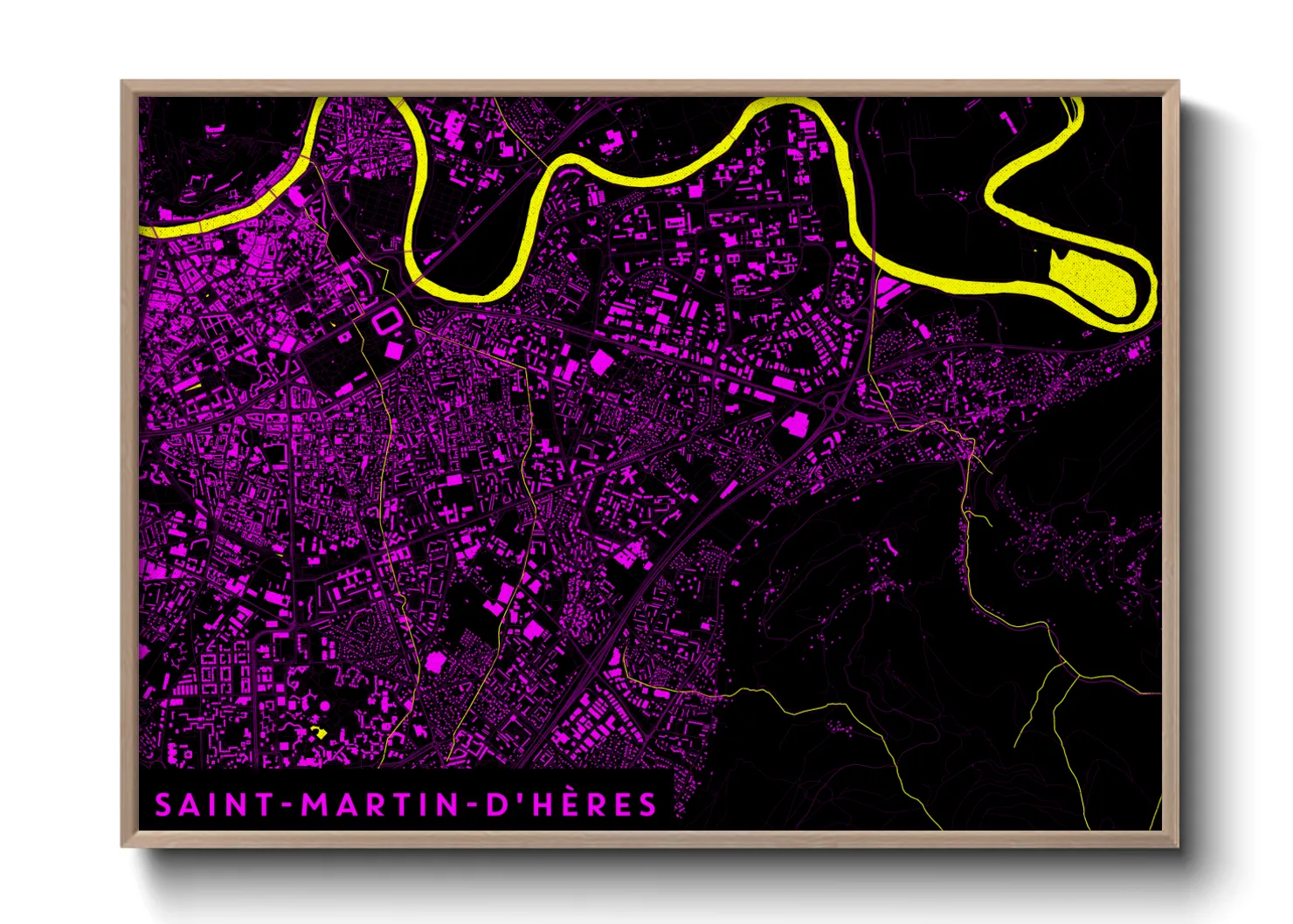 Une affiche de carte sur Saint-Martin-d'Hères