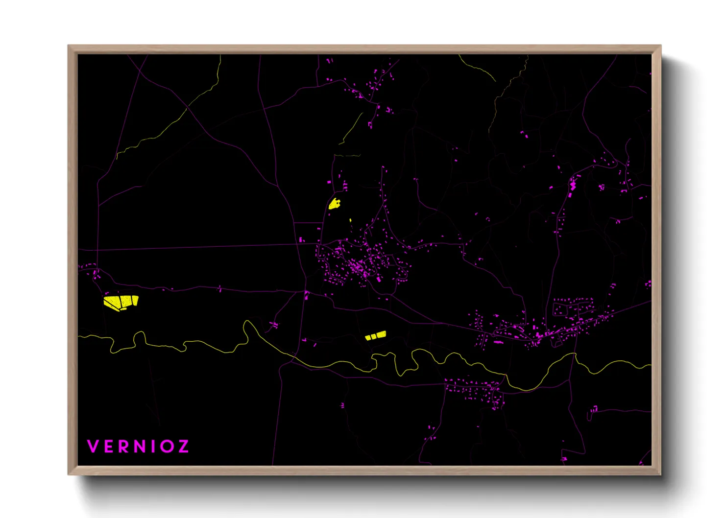 Une affiche de carte sur Vernioz