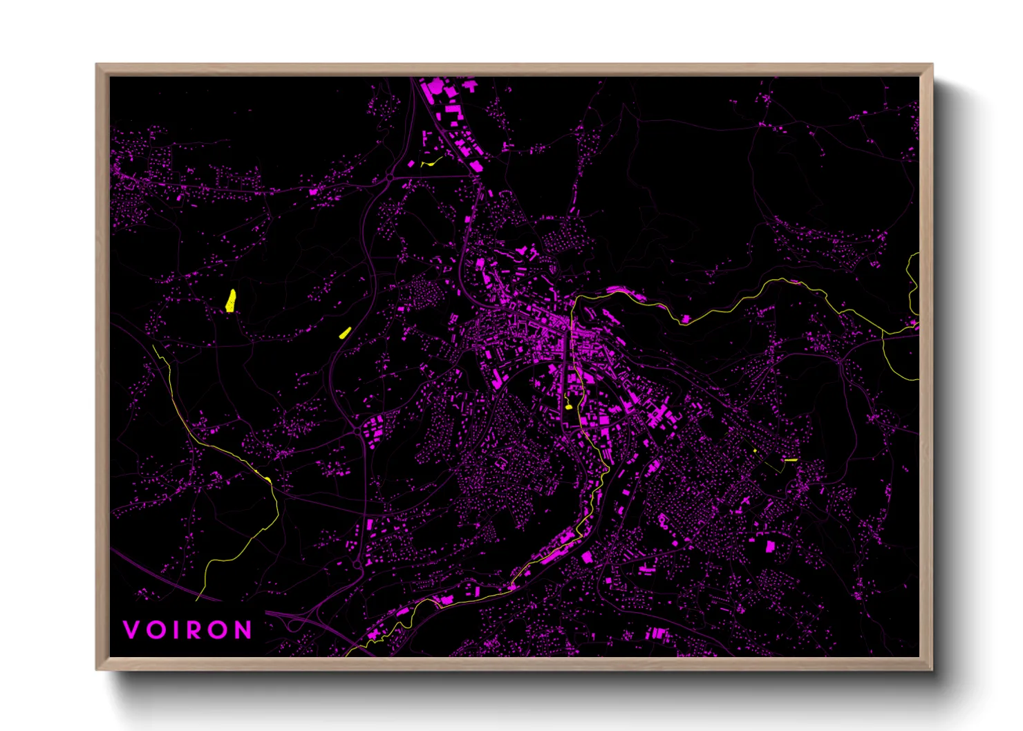 Une affiche de carte sur Voiron