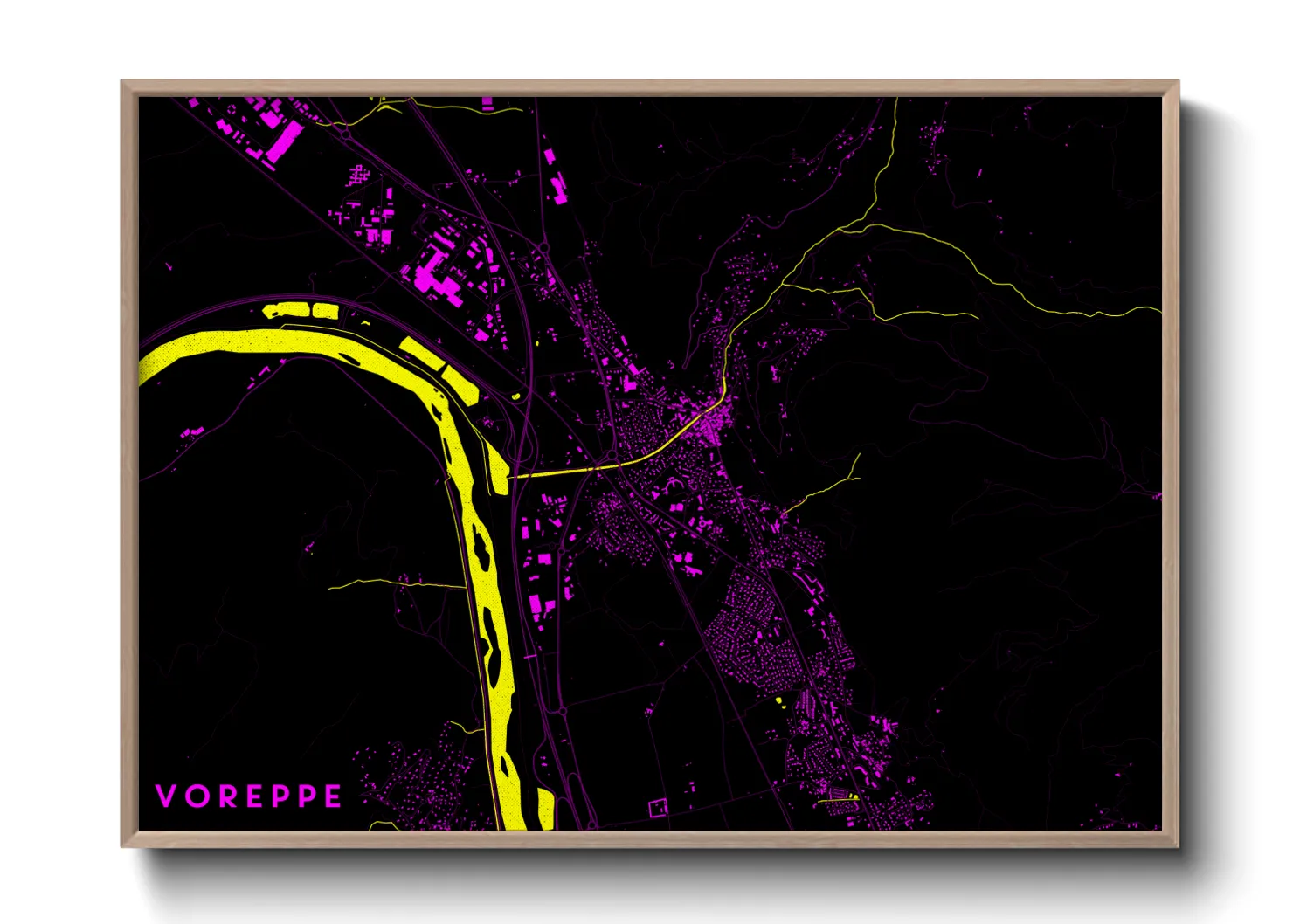 Une affiche de carte sur Voreppe