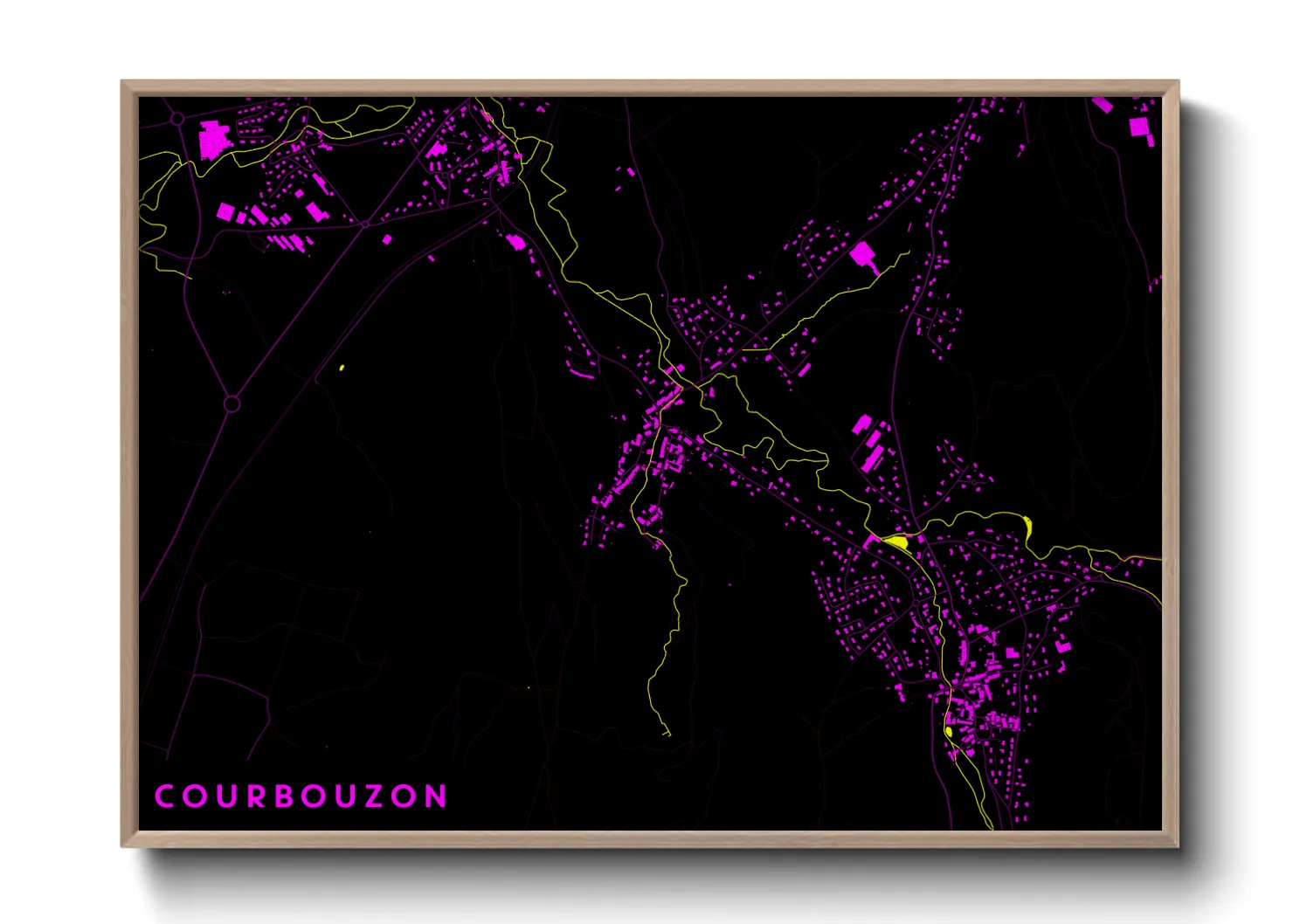 Une affiche de carte sur Courbouzon