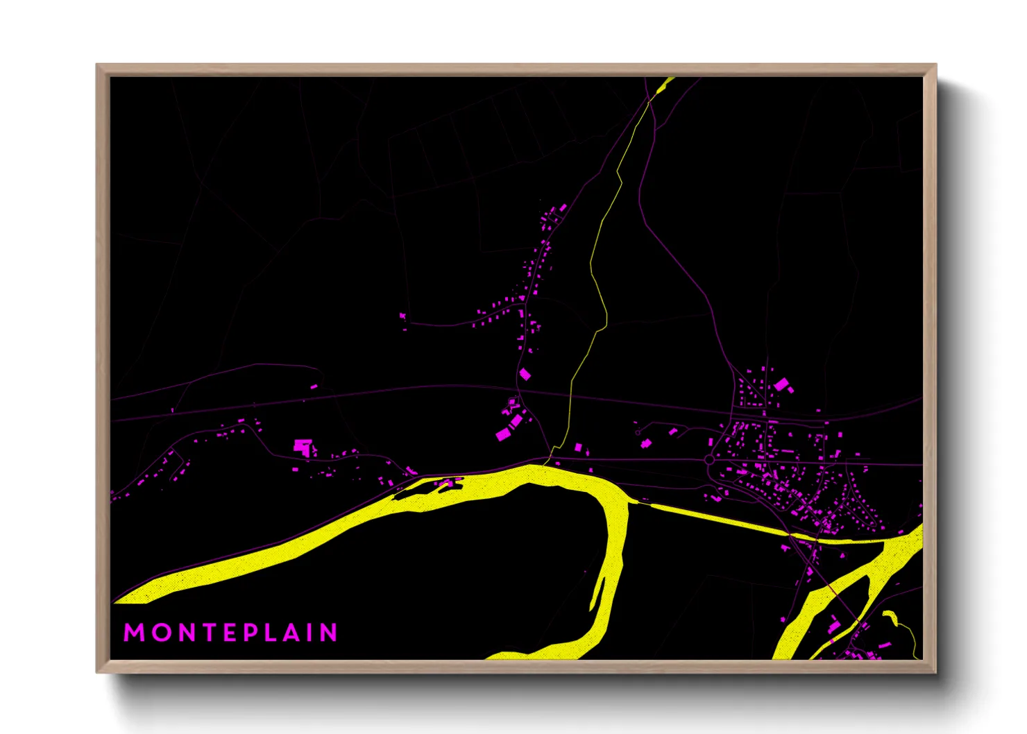 Une affiche de carte sur Monteplain