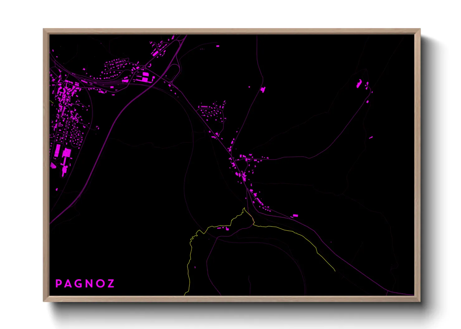 Une affiche de carte sur Pagnoz